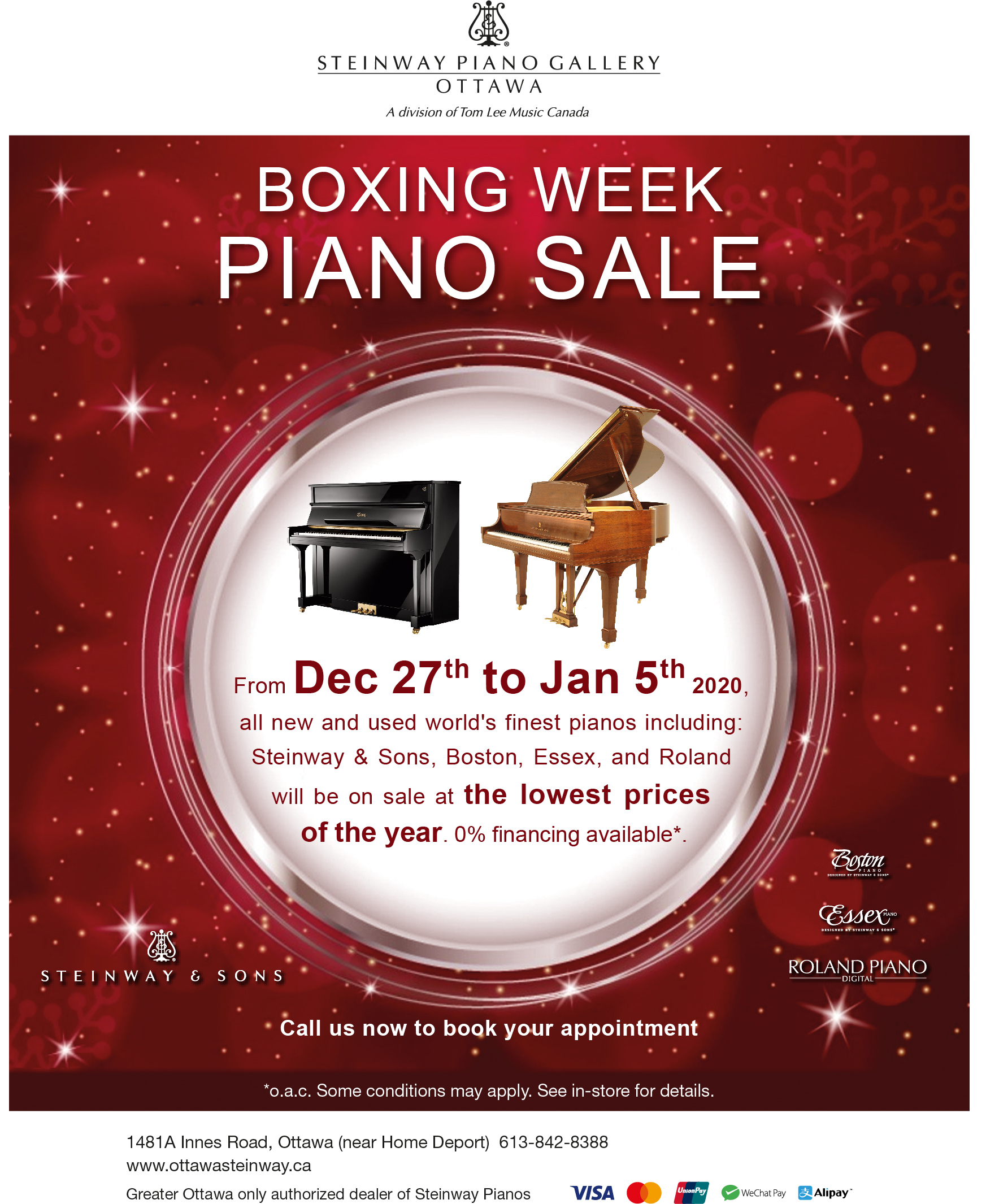 Boxing Week Piano Sale Steinway & Sons